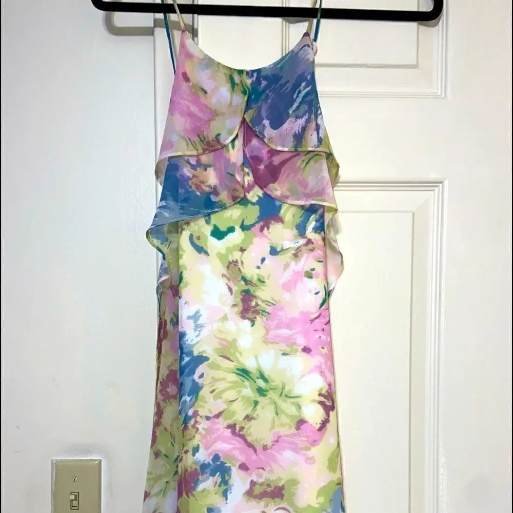 Bcbg Mazazaria sheer sleeeveless dress